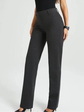 Betabrand Charcoal Dress Pant Yoga Pants Straight S  Long (Tall) *EUC*